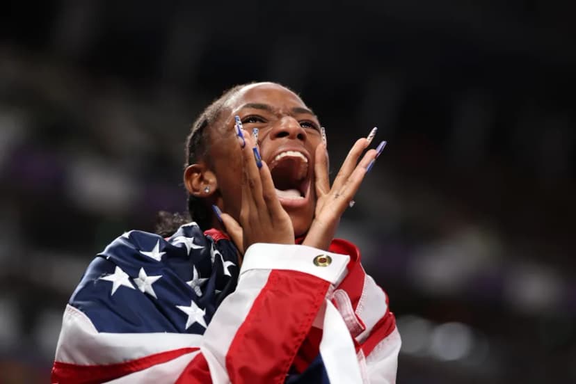 American sprinter Melissa Jefferson-Wooden achieved an incredible gold-medal sweep at the recent World Championships, but surprisingly, she's expressed that she's "not satisfied" with her performance.