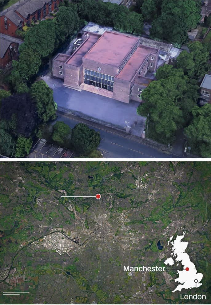 At least two killed in stabbing and car ramming attack on Yom Kippur at synagogue in Manchester, UK police say