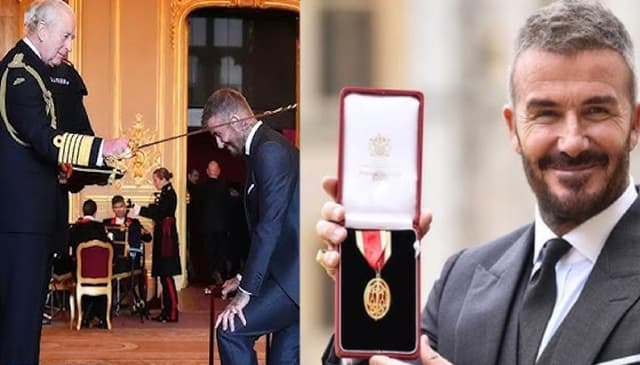 King Charles III formally knighted David Beckham.